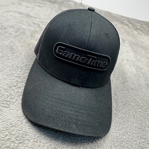 GameTime Other - GameTime Trucker Hat Men OSFM Black Excellent Mesh Back Snapback Logo Cap